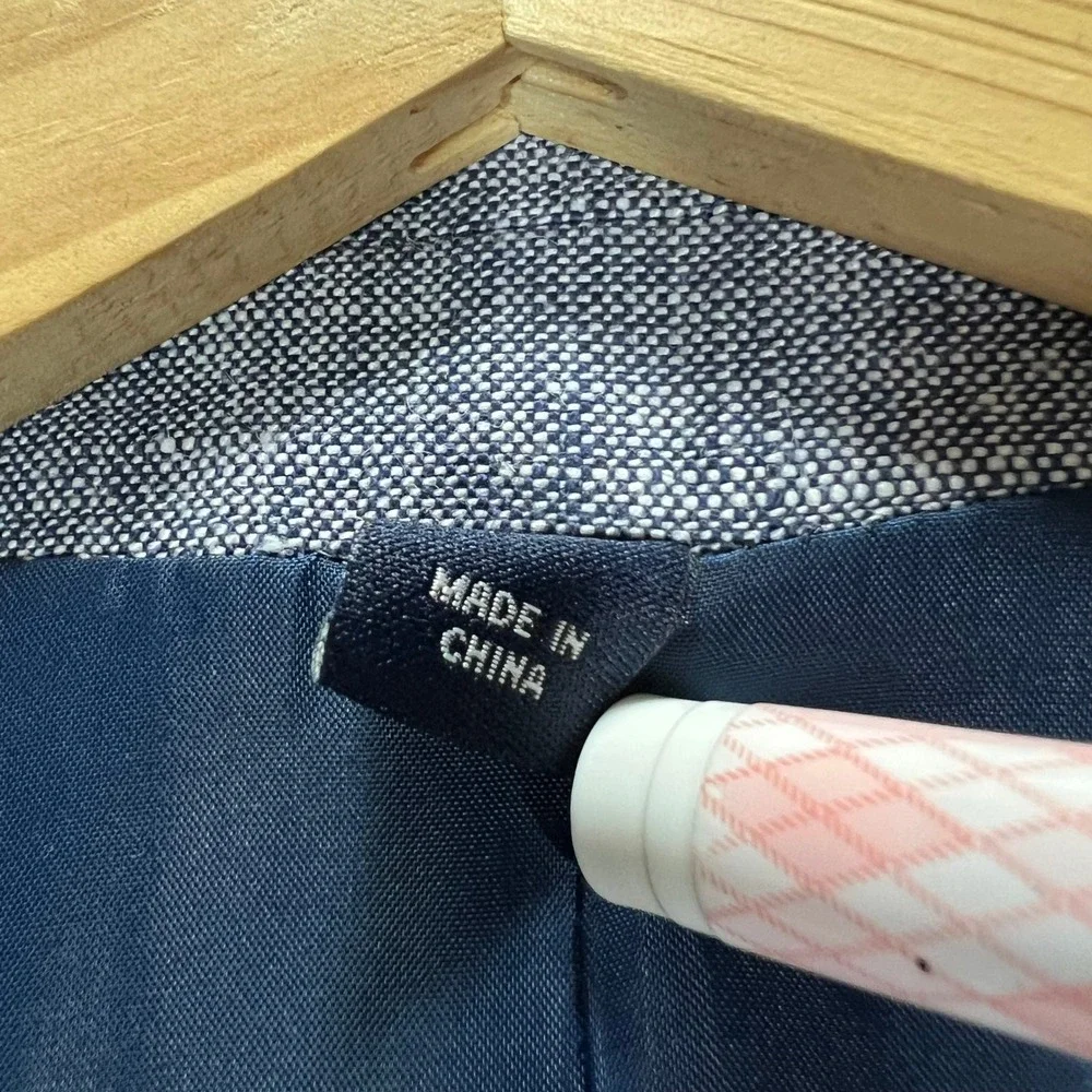 J.Crew Thompson Blazer Mens 42R Blue Excellent 100% Linen Sport Coat H5090